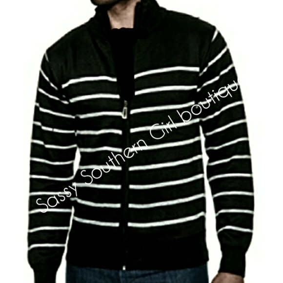 🆕⭐Black striped zipup sweater cardigan